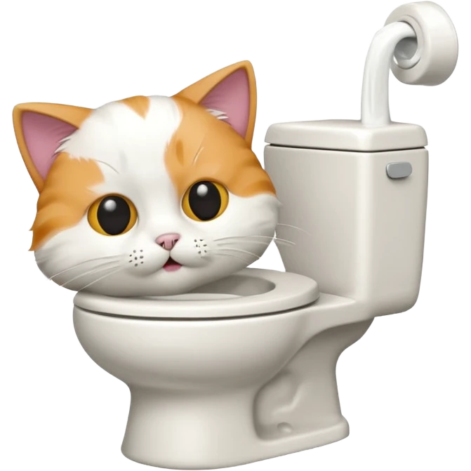 A cat eating a toilet emoji