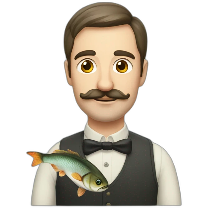 russian moustache husband with fish emoji