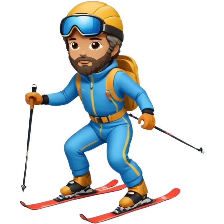 Socrates on mountain skis emoji