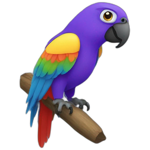 King Purple hed blue parrot emoji