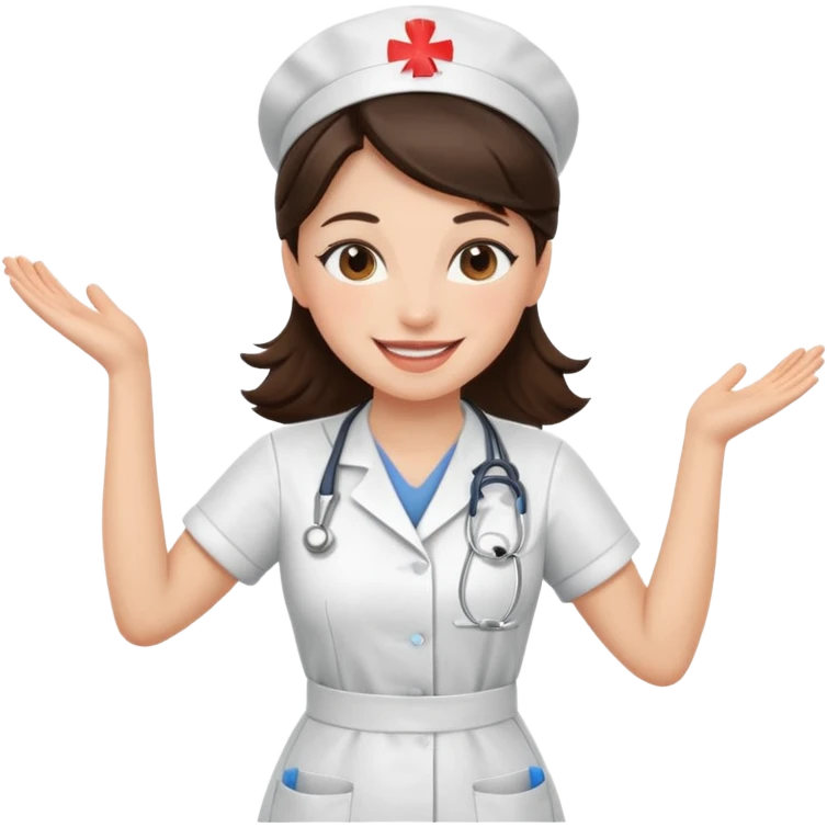 brunette nurse dancing emoji