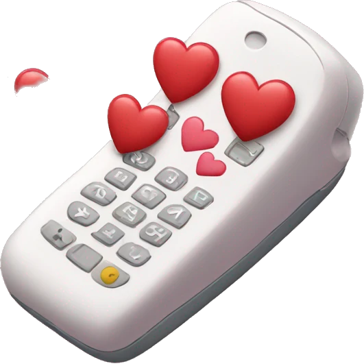 Make a phone with hearts in it emoji