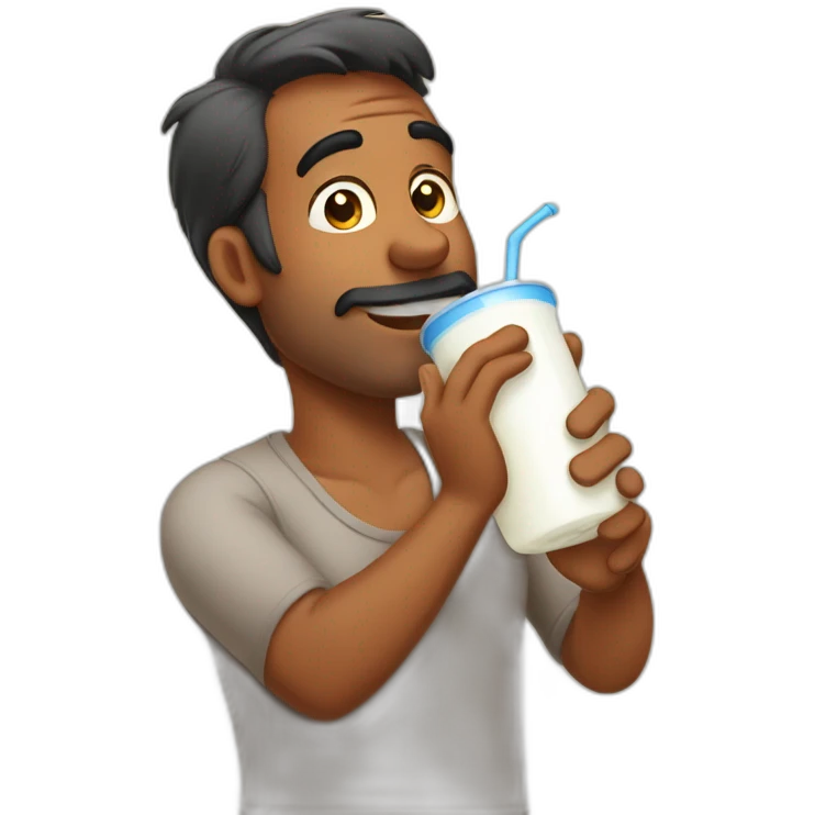Indian dad drinking milk  emoji