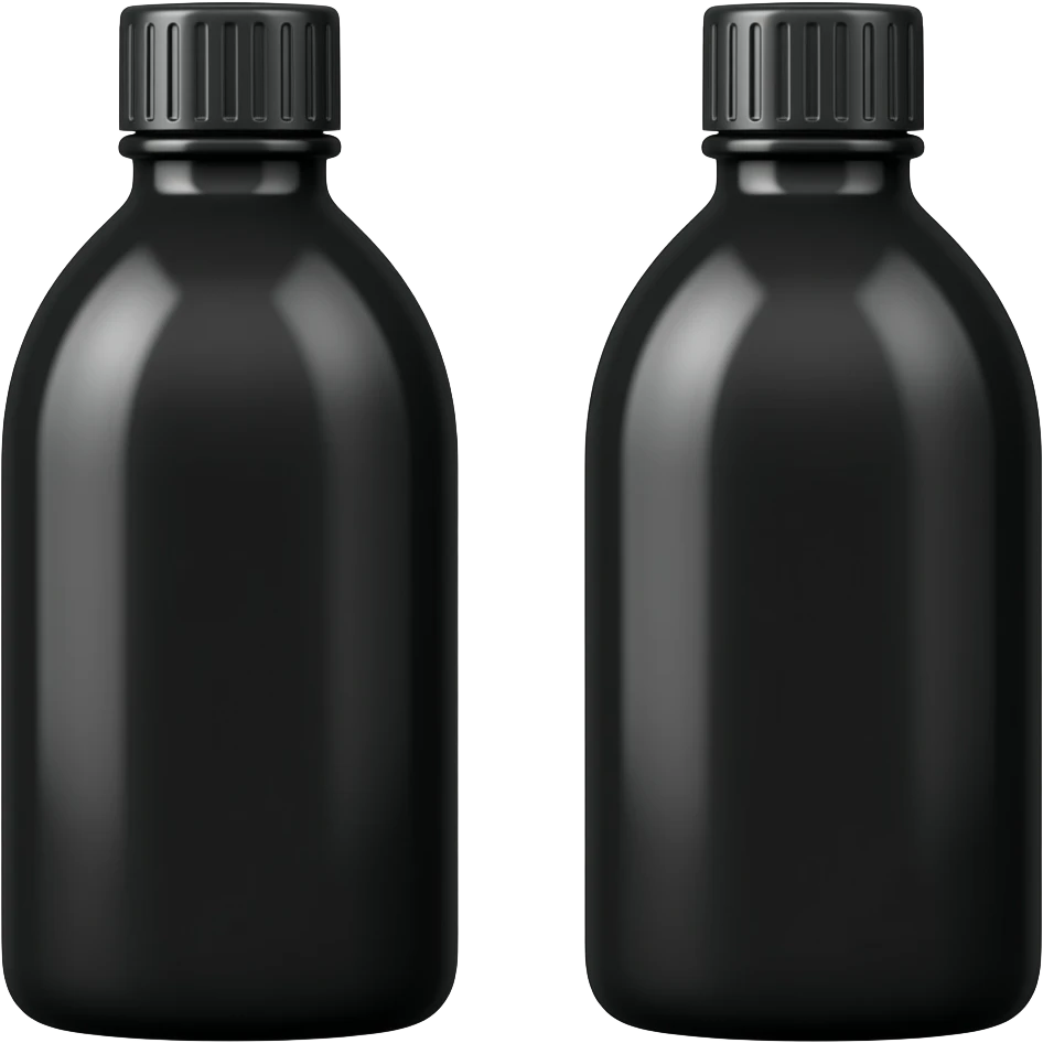More cool bottles, black emoji
