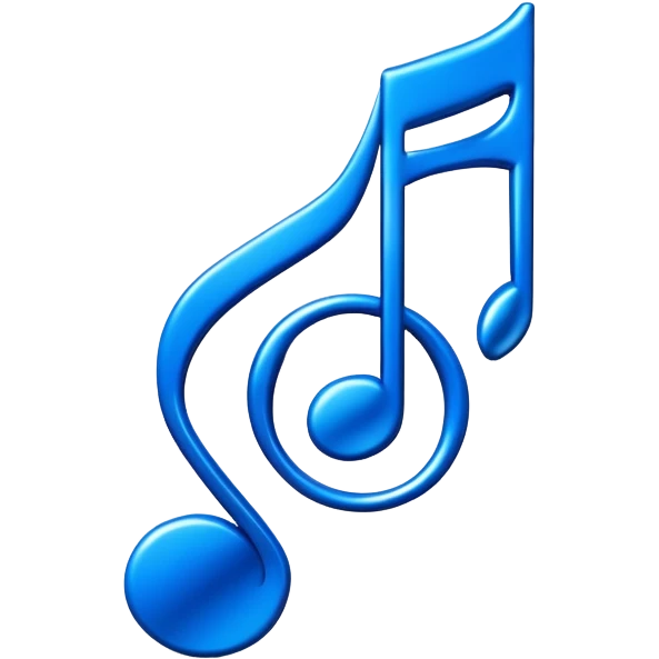 3D blue music icon logo note  no background unique y2k clipart emoji