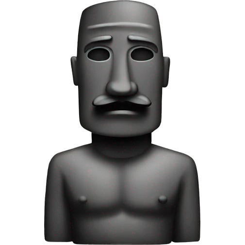 Moai with mustache on the side emoji
