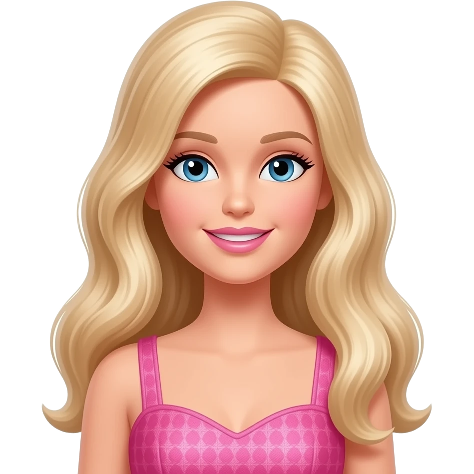 Make a Barbie with pink dress emoji