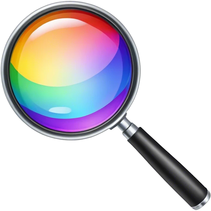 rainbow magnifier emoji