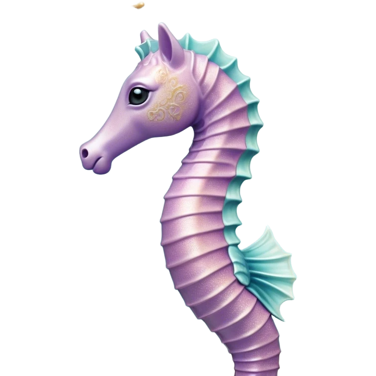 Cinematic Realistic Noble Sea Horse Portrait Emoji, Poised and graceful, with a slender, curved body and an elegantly arched neck adorned with finely detailed, shimmering scales in soft pastel hues, and gentle, focused eyes, rendered with lifelike texture and natural light; high shine, intelligent and serene, styled with an air of oceanic elegance, focused and attentive, soft glowing outline, capturing the essence of a watchful and confident sea horse that appears to drift out of the screen with effortless grace! emoji