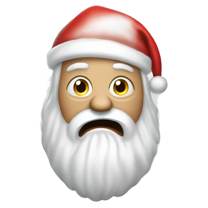 White santa Santa crying scared emoji