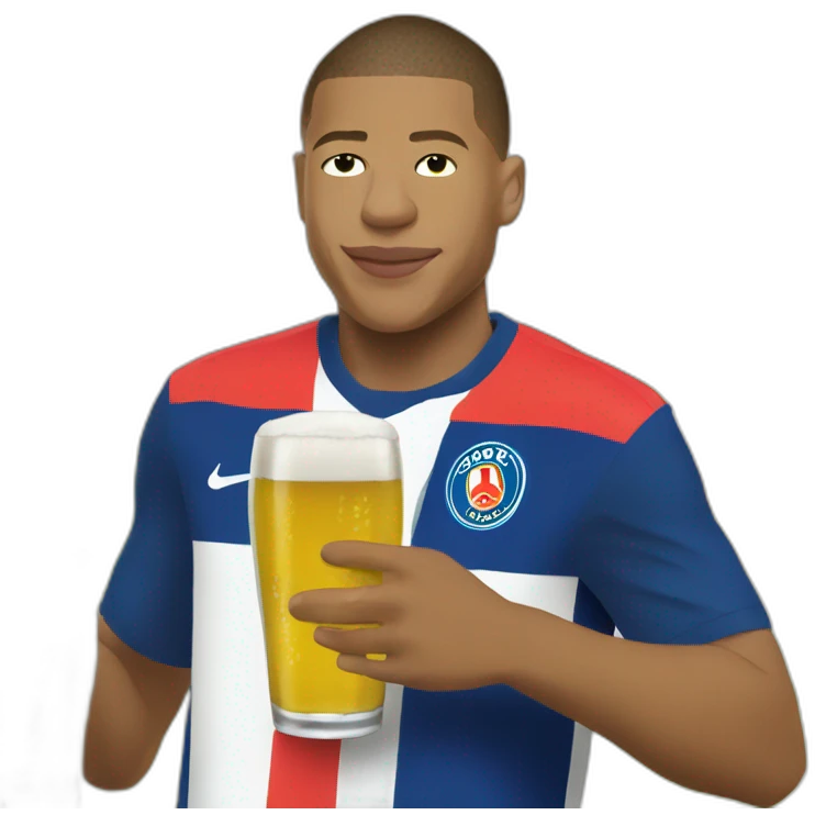 Mbappe tomando cerveza emoji
