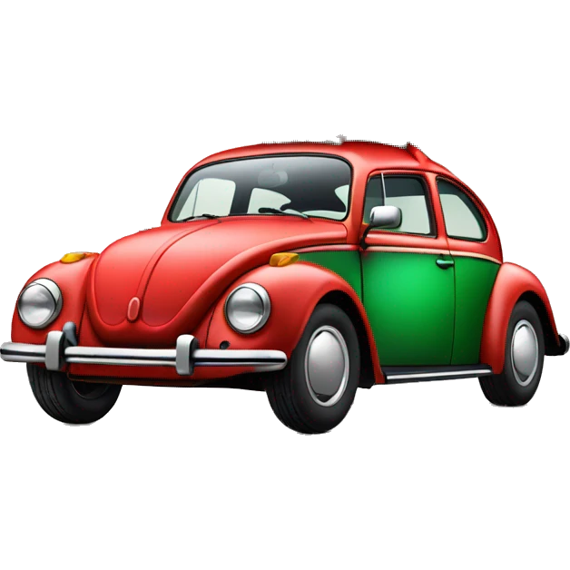 VW bug with Christmas tree on top emoji