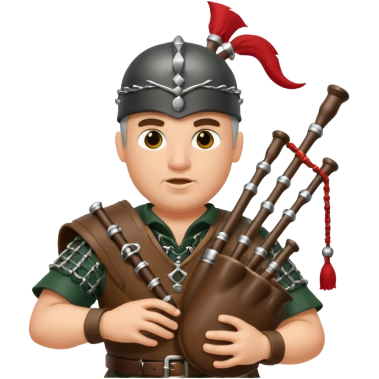 Warrior playing bagpipes chugging whiskey emoji