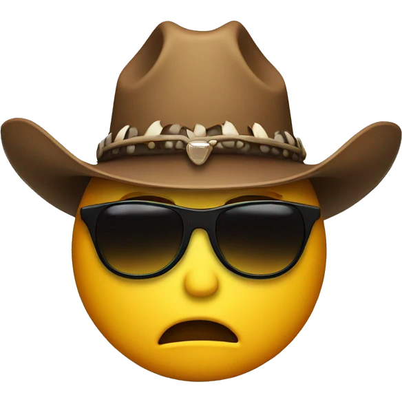 crying face with cowboy hat and sunglasses emoji