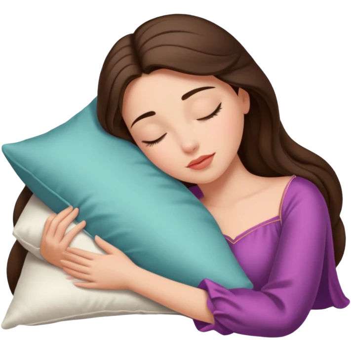 sleeping beauty brunette white girl with a silk pillow emoji