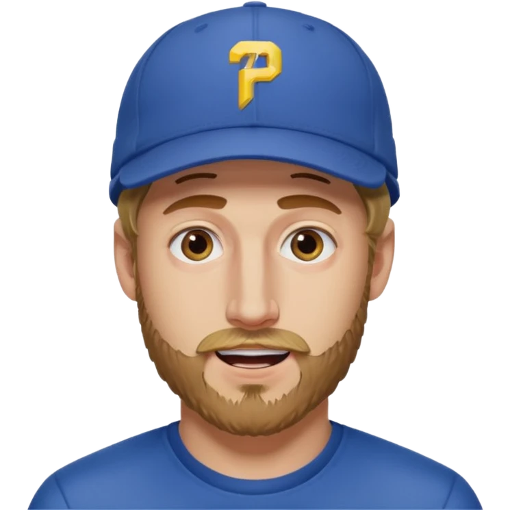 Design Logan Paul with cap, beard stubble & energetic expression. emoji