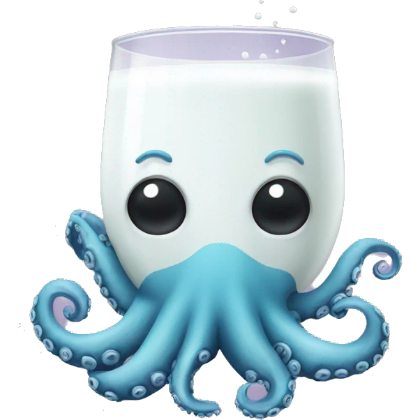 Octopus drinking milk emoji