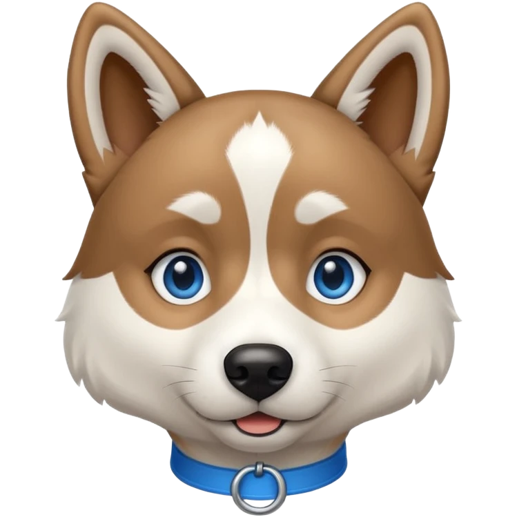 Husky mix dog with blue eyes floppy ears emoji
