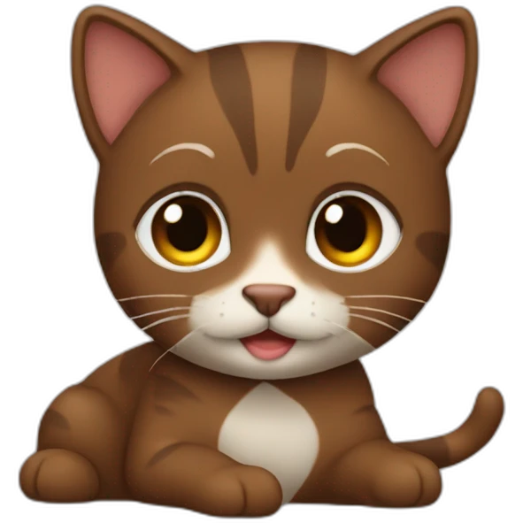 Brown haïr boy cuddle cat emoji