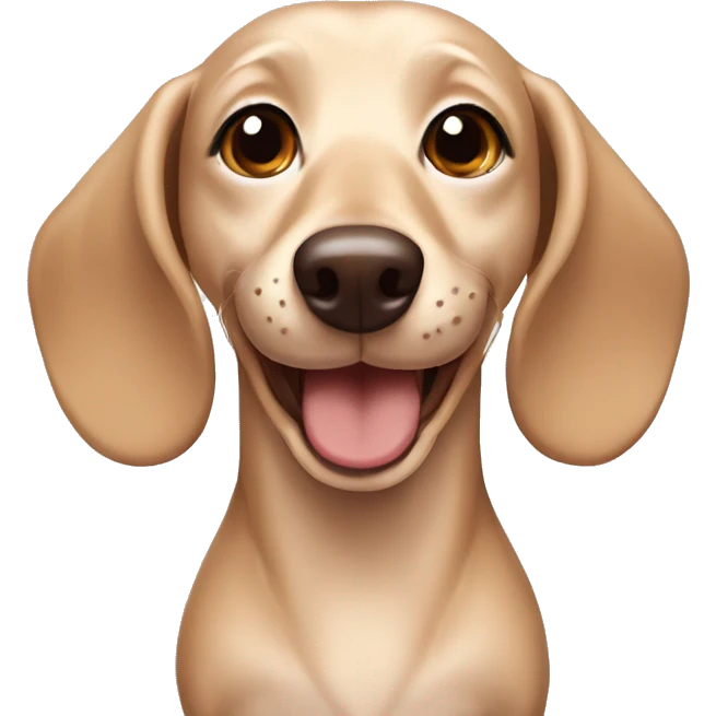 Smiling Cream dachshund with brown eyes emoji