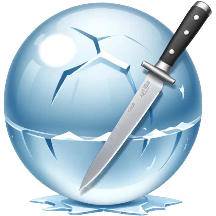 ice ball cutting knife emoji