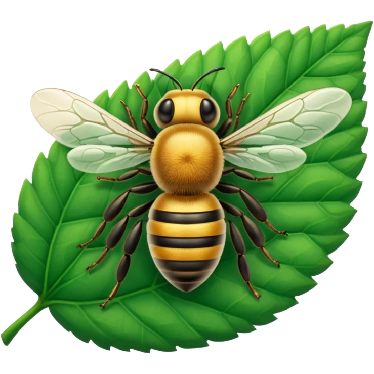 a bee on leaf emoji