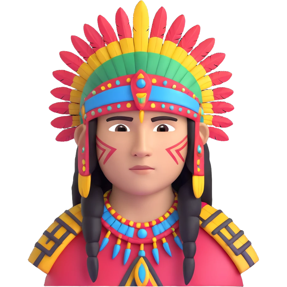 Inca warrior with headdress emoji