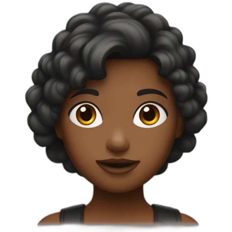 fille noir chevux brun et fille noir chevux noisette emoji