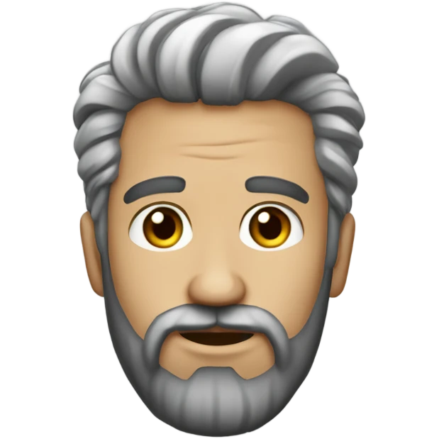 hom com cabelo Prateado e barba emoji