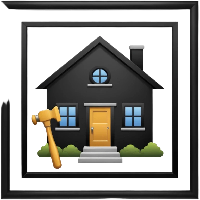 create skeuomorphism style, house for auction, emphasis on auction, it needs to be readable in 36 x36 pixels emoji