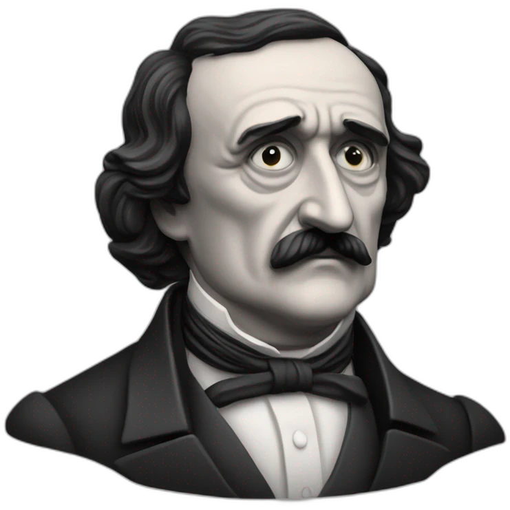 Edgar Alan Poe manejando auto emoji