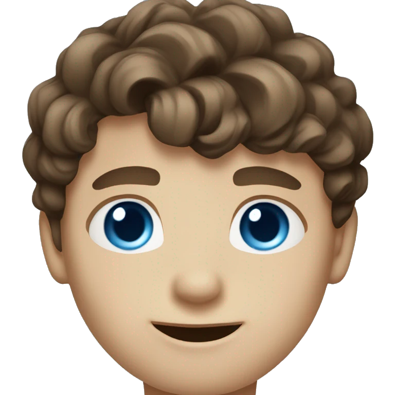 human boy 12 years brown hair  wavy hair blue eyes wite skin emoji