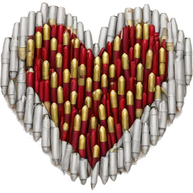 A heart made out of bullets emoji