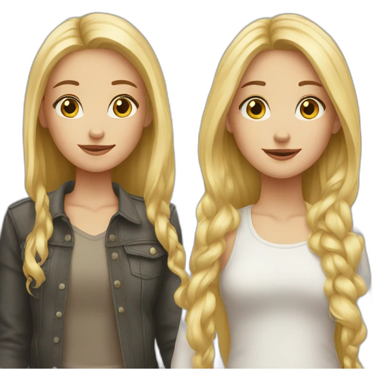 tall blond girl and tall brun girl  emoji