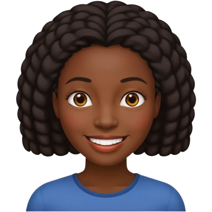 A black women with a massive head emoji