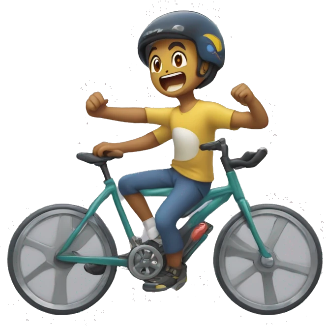 Cyclizar from Pokemon smiling with mouth opened, eyes closed, nodding emoji