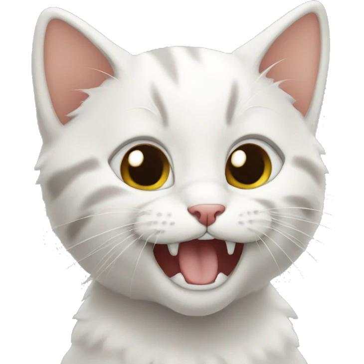 Kitten doing mewing emoji