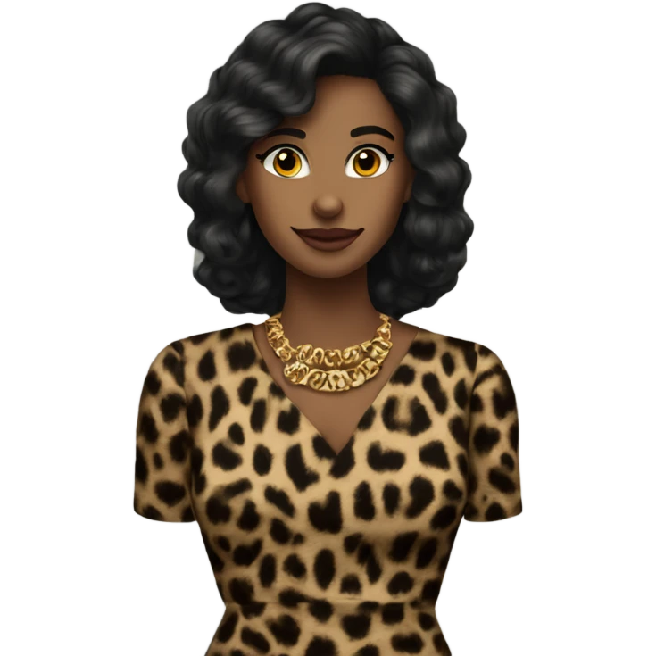 leopard print dress beauty darker haur emoji