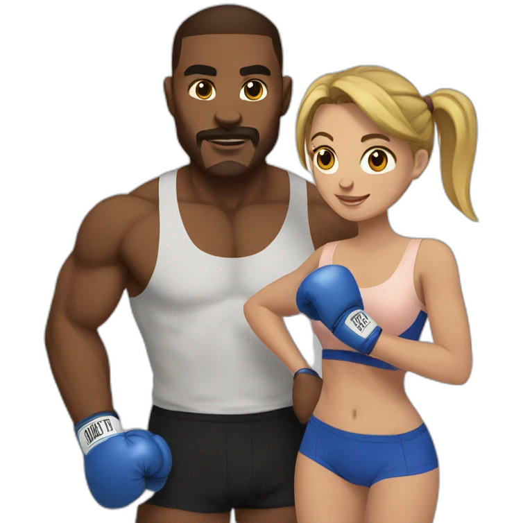Boxer with his girlfriend emoji