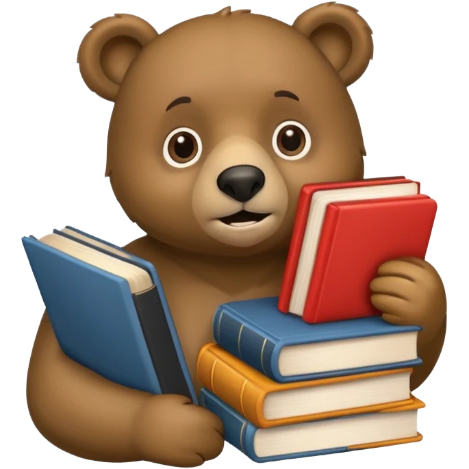 student bear with books emoji