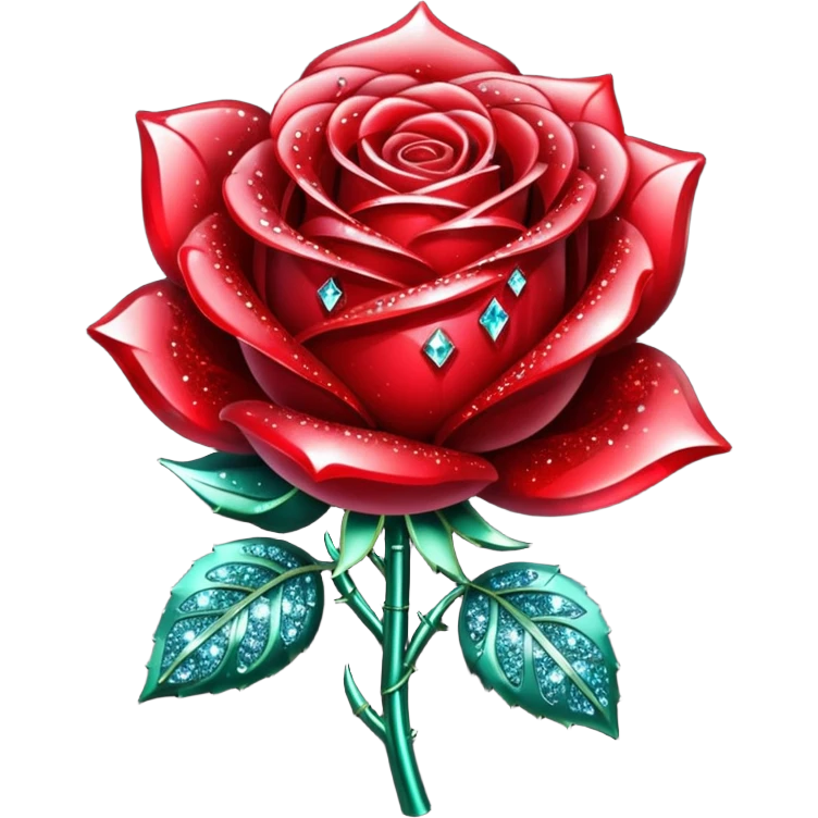 glitter red crystal rose emoji