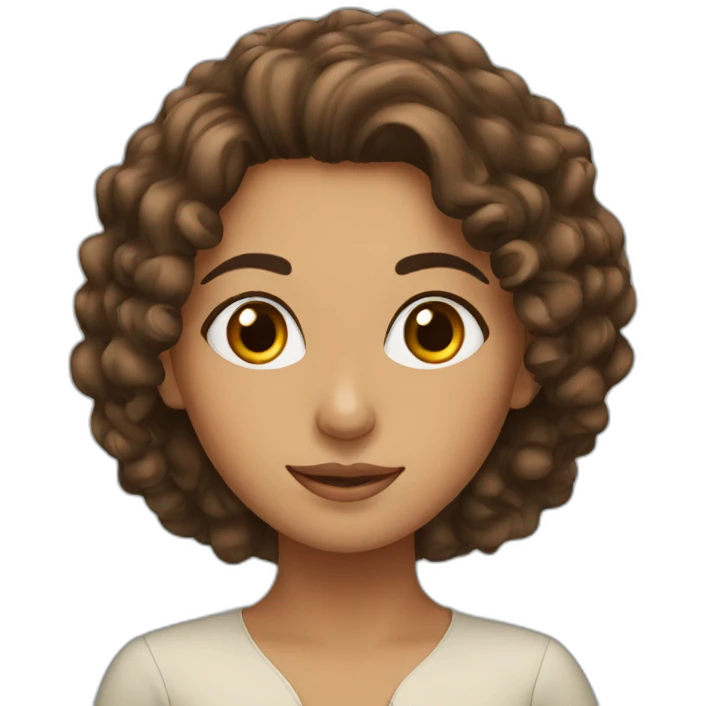 Arab girl with brown curly hair emoji