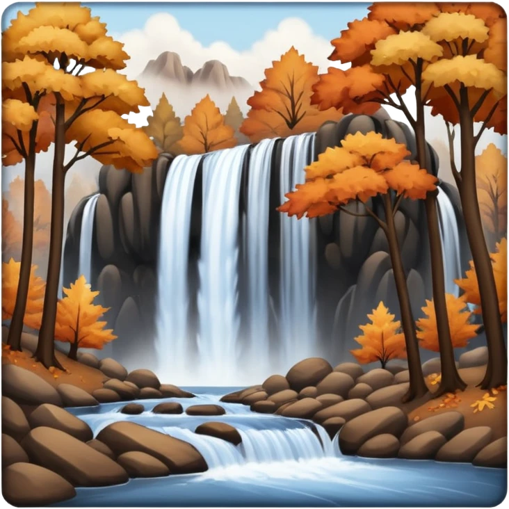 autumn with brown trees waterfall emoji