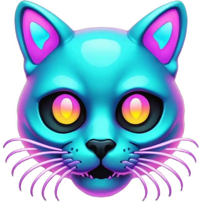 Catty Neon Snaky Protogen-Skull-cat  emoji