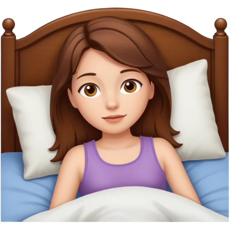 lying on bed brown hair girl emoji