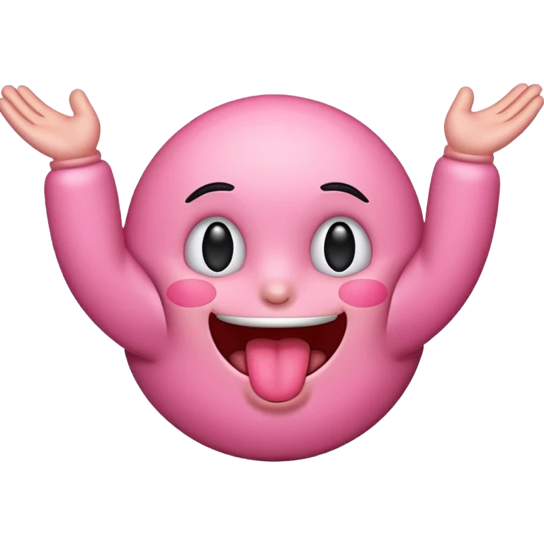 emoji with tongue out and hands to the side  emoji