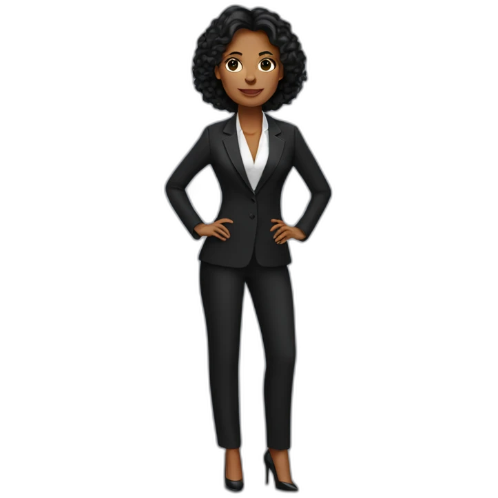 Posh-woman-with-black-suit-ready-to-collaborate emoji