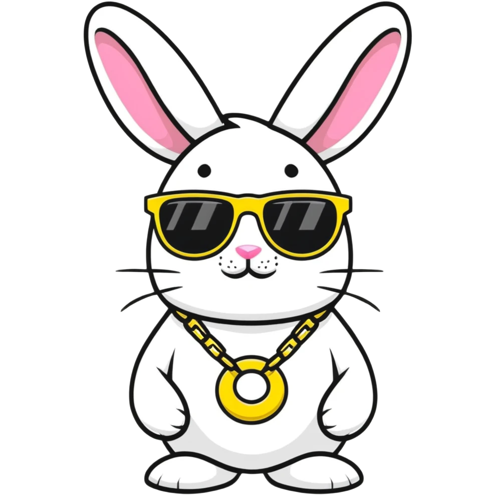 Easter bunny gangster emoji