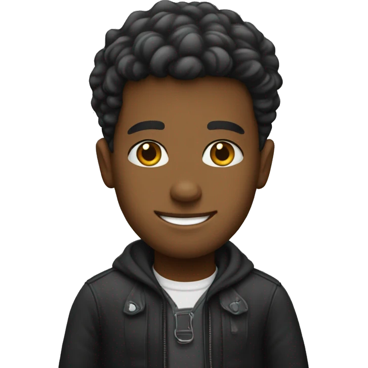 Menino comcabelo preto emoji