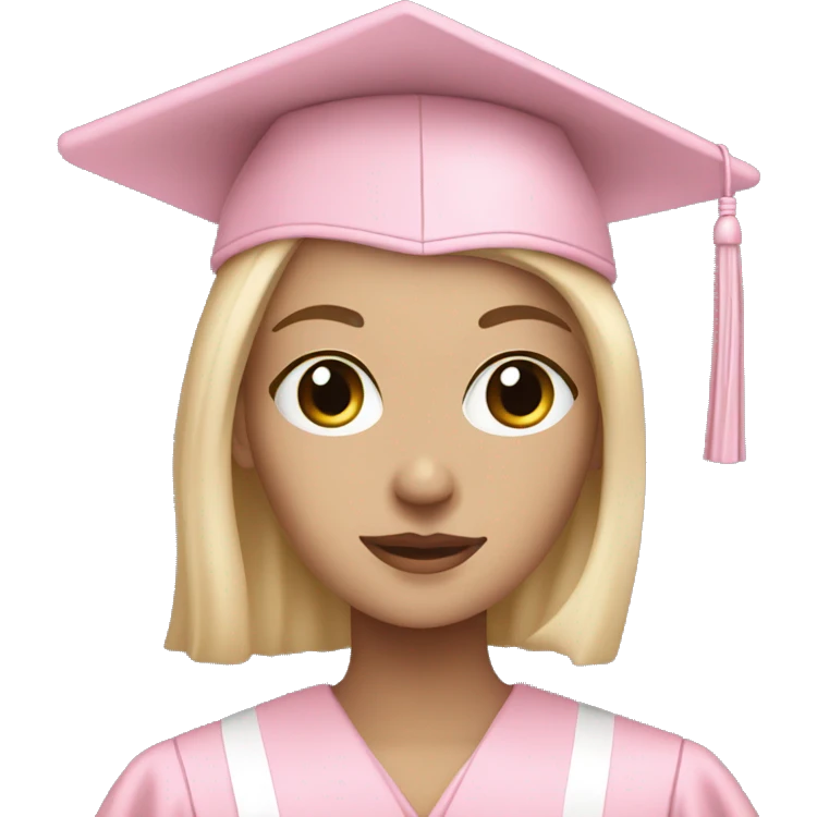 White Girl wearing baby pink graduation gown emoji